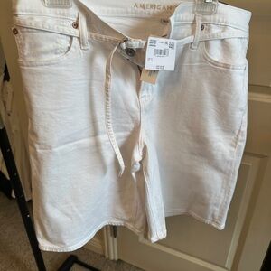 American Eagle Outfitters White Women's Bermuda Shorts